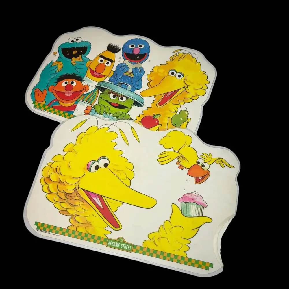 Vintage 1982 Sesame Street Educational Double-Sided Laminated Placemats 4